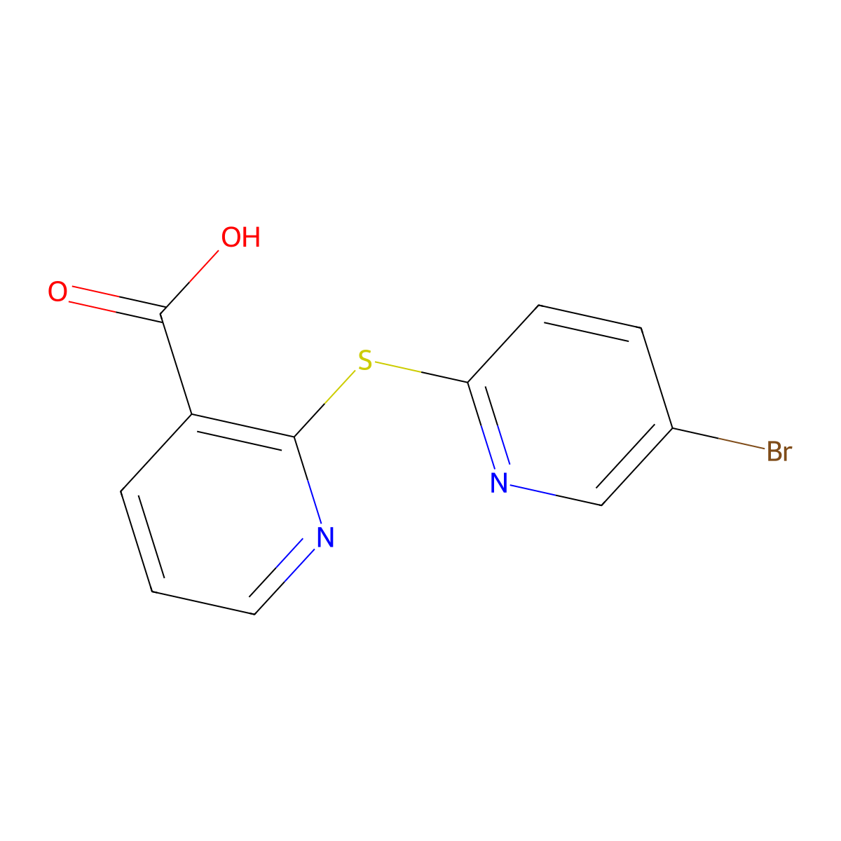 2-[(5-Bromopyridin-2-yl)sulfanyl]pyridine-3-carboxylic acid molecular structure, CAS 1016799-66-8