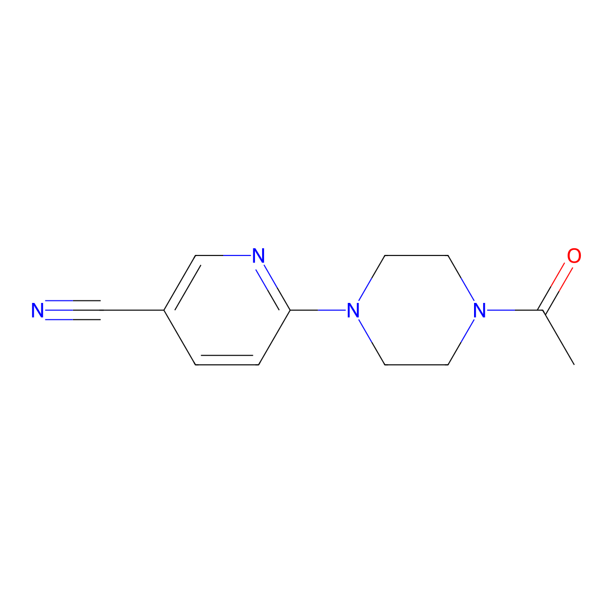 6-(4-Acetylpiperazin-1-yl)pyridine-3-carbonitrile molecular structure, CAS 1016799-79-3
