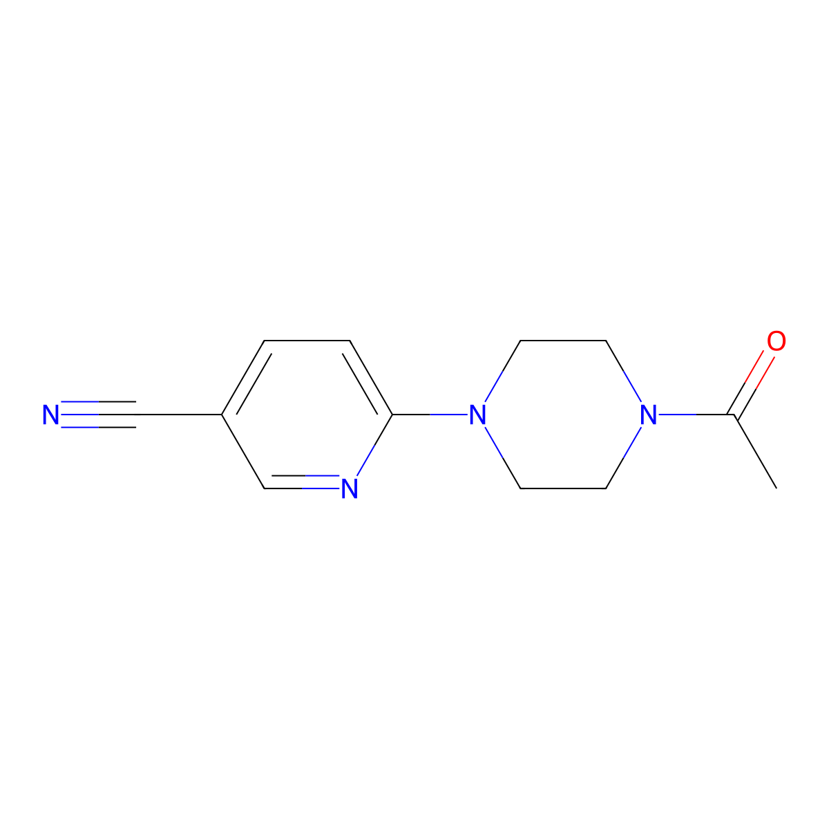 6-(4-Acetylpiperazin-1-yl)pyridine-3-carbonitrile molecular structure, CAS 1016799-79-3
