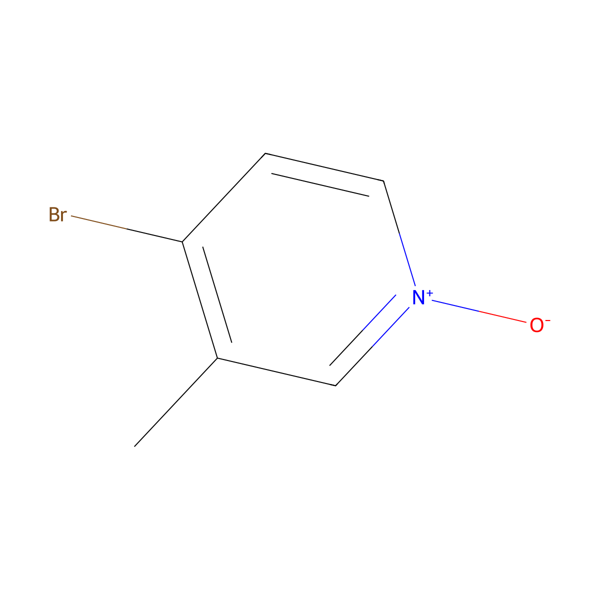 4-Bromo-3-methylpyridine 1-oxide molecular structure, CAS 10168-58-8