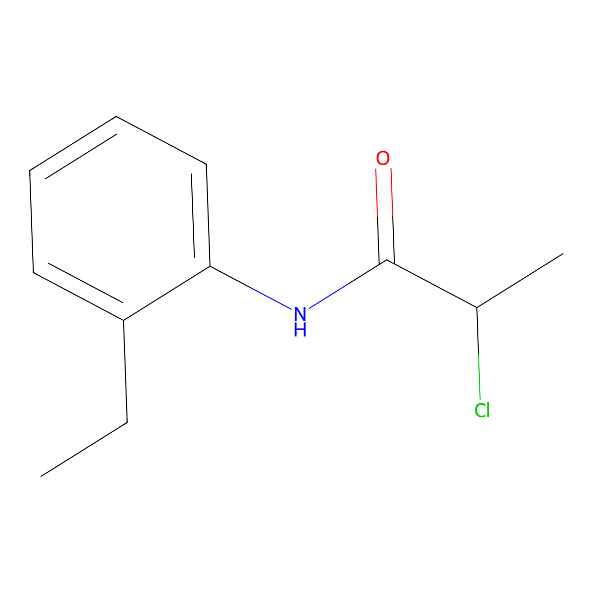 2-chloro-N-(2-ethylphenyl)propanamide molecular structure, CAS 1016802-55-3