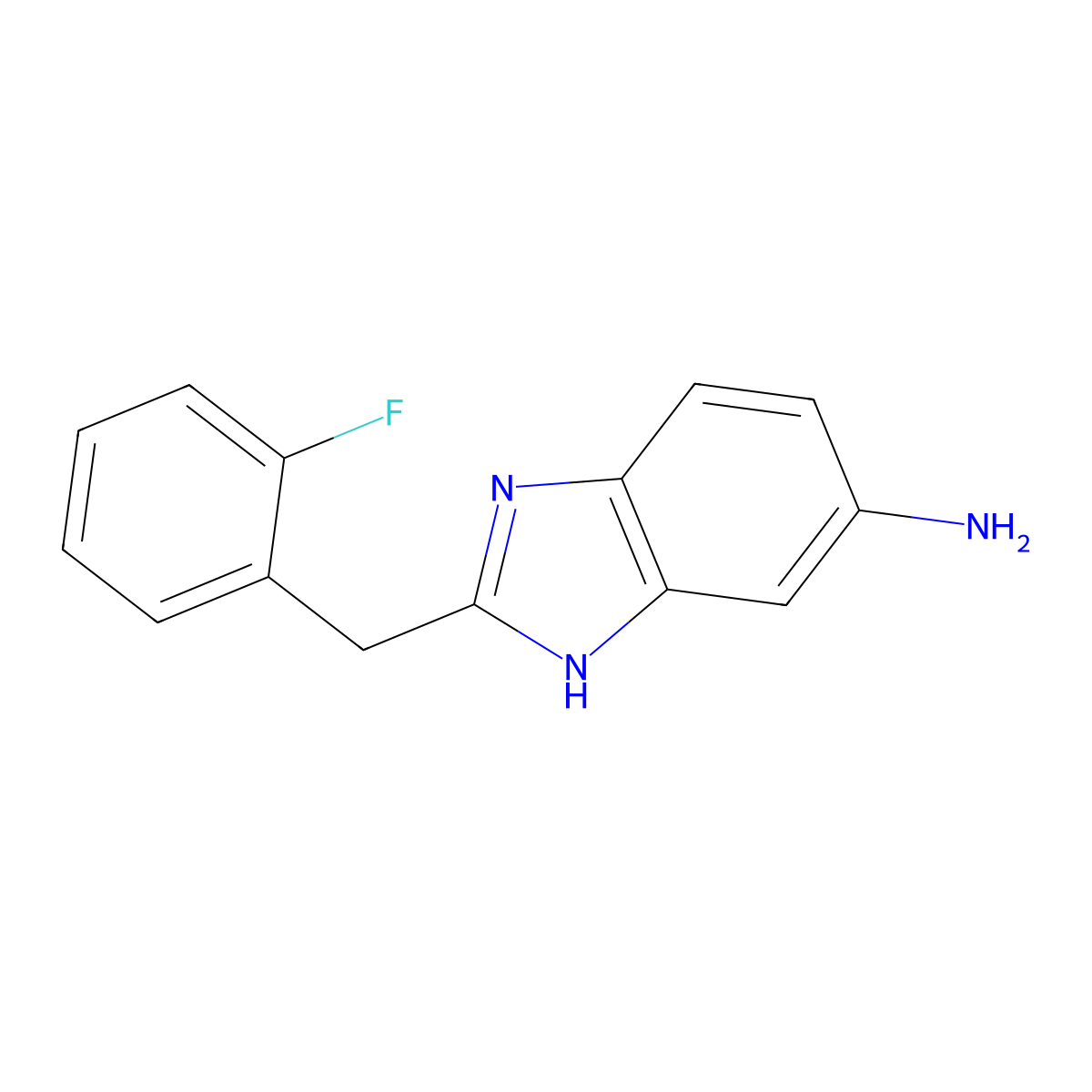 2-[(2-Fluorophenyl)methyl]-1h-1,3-benzodiazol-5-amine molecular structure, CAS 1016802-93-9