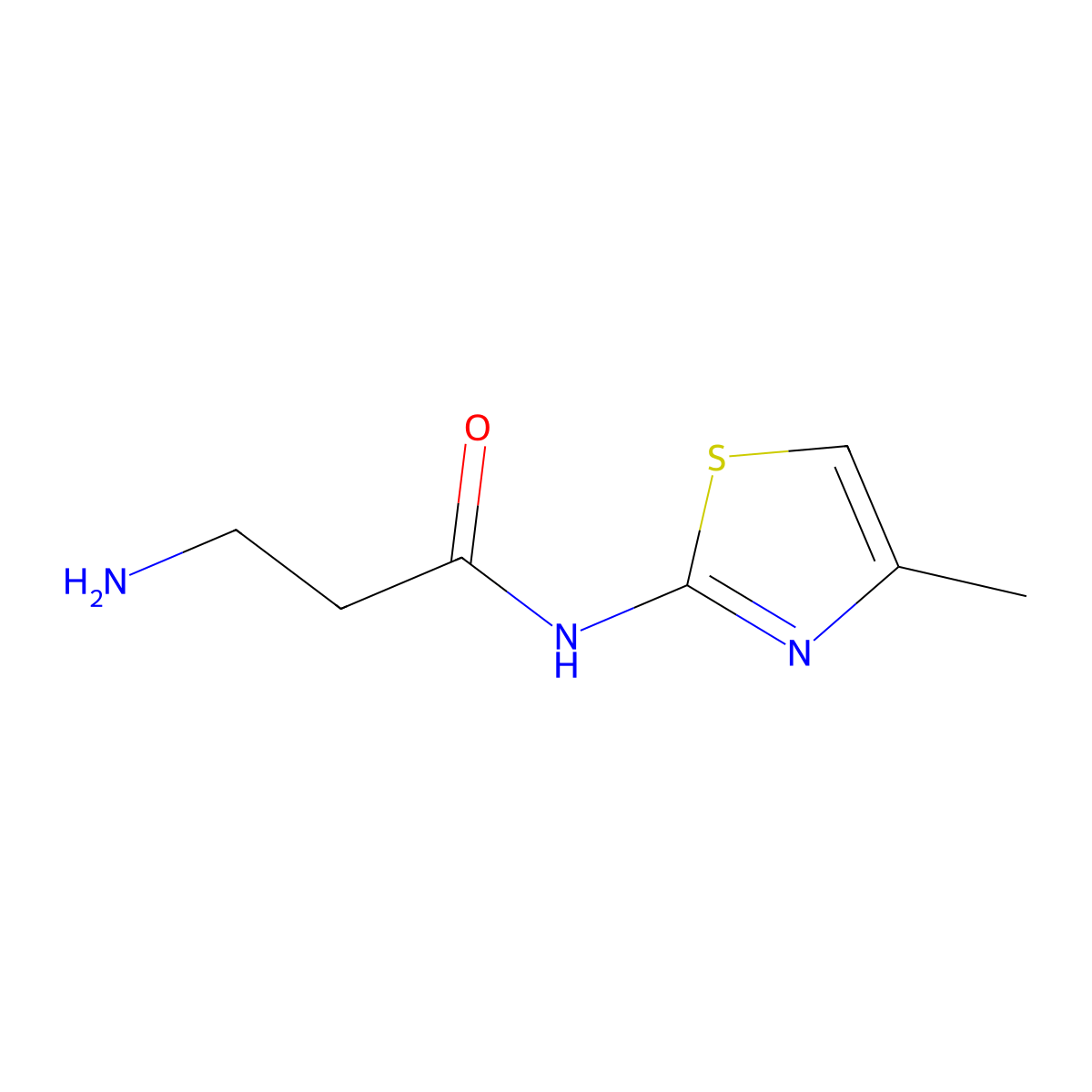 3-amino-N-(4-methyl-1,3-thiazol-2-yl)propanamide molecular structure, CAS 1016803-68-1