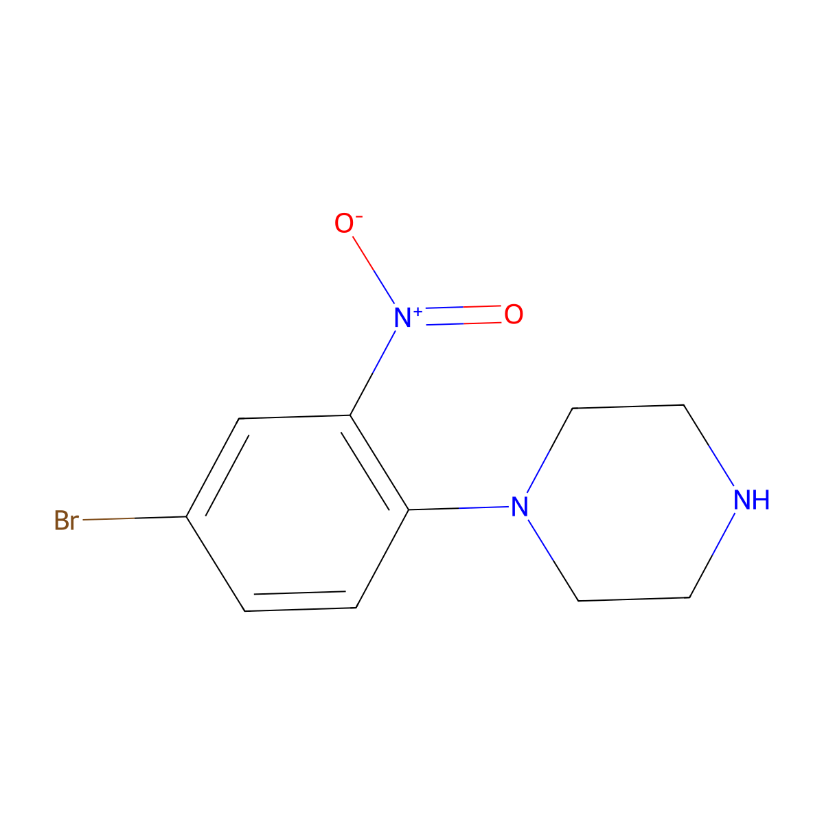 1-(4-Bromo-2-nitrophenyl)piperazine molecular structure, CAS 1016804-23-1