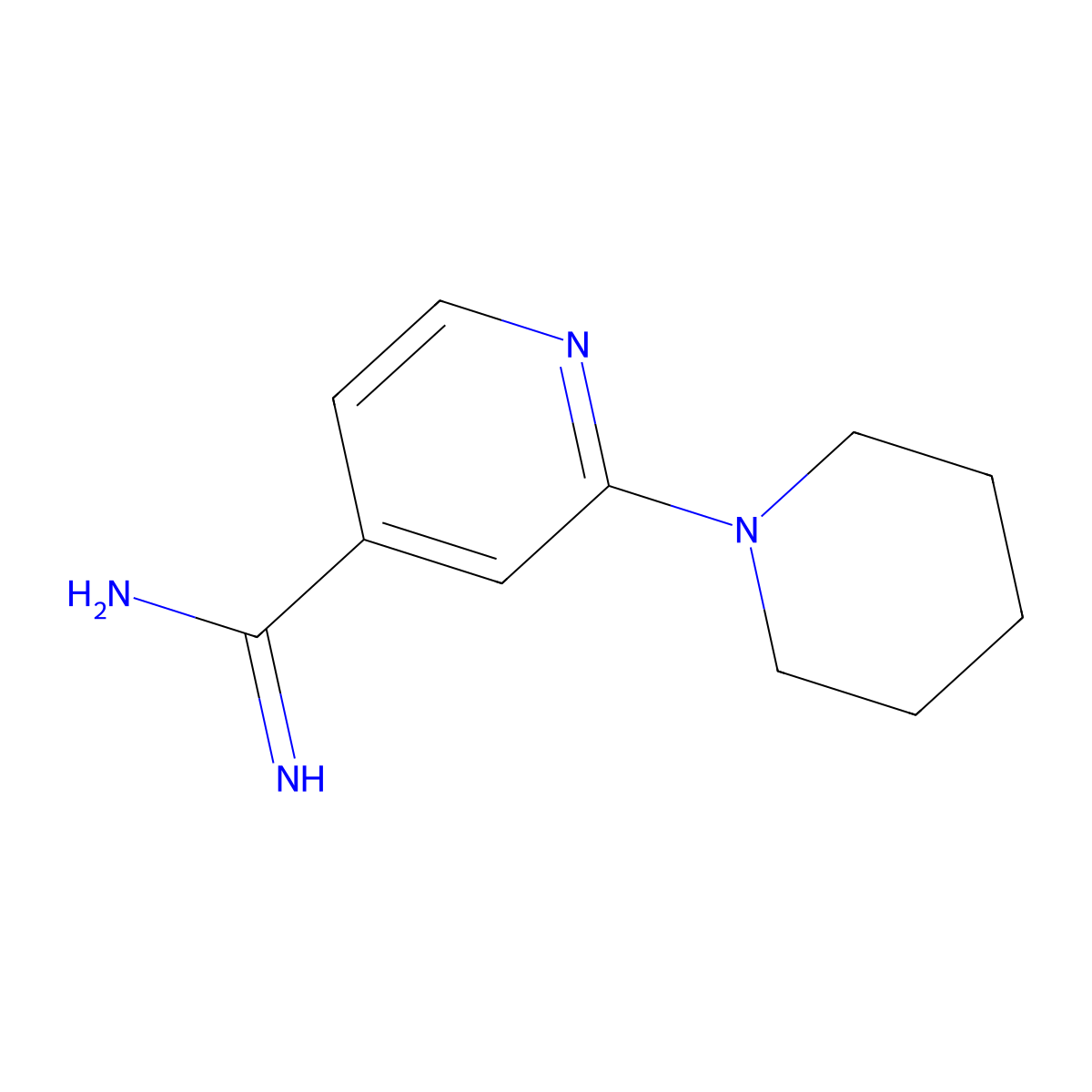 2-(Piperidin-1-yl)pyridine-4-carboximidamide molecular structure, CAS 1016804-79-7