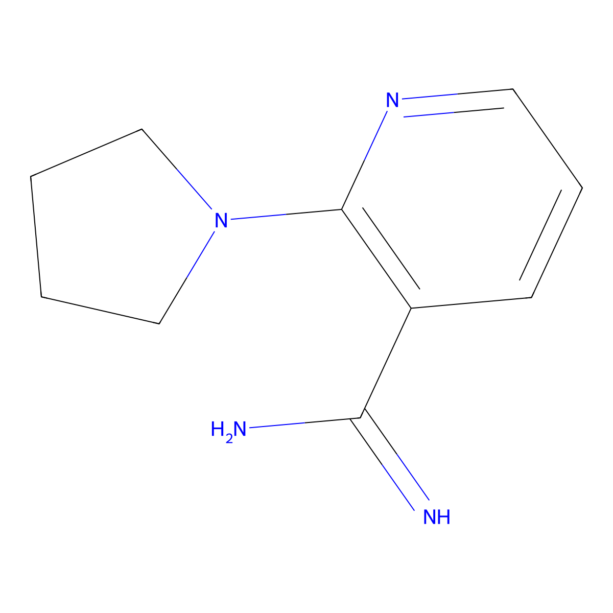 2-(Pyrrolidin-1-yl)nicotinimidamide molecular structure, CAS 1016804-91-3