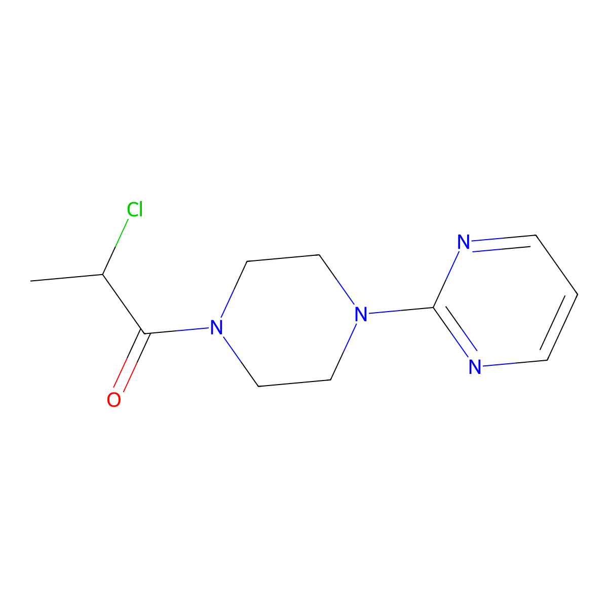 2-Chloro-1-(4-(pyrimidin-2-yl)piperazin-1-yl)propan-1-one molecular structure, CAS 1016805-23-4