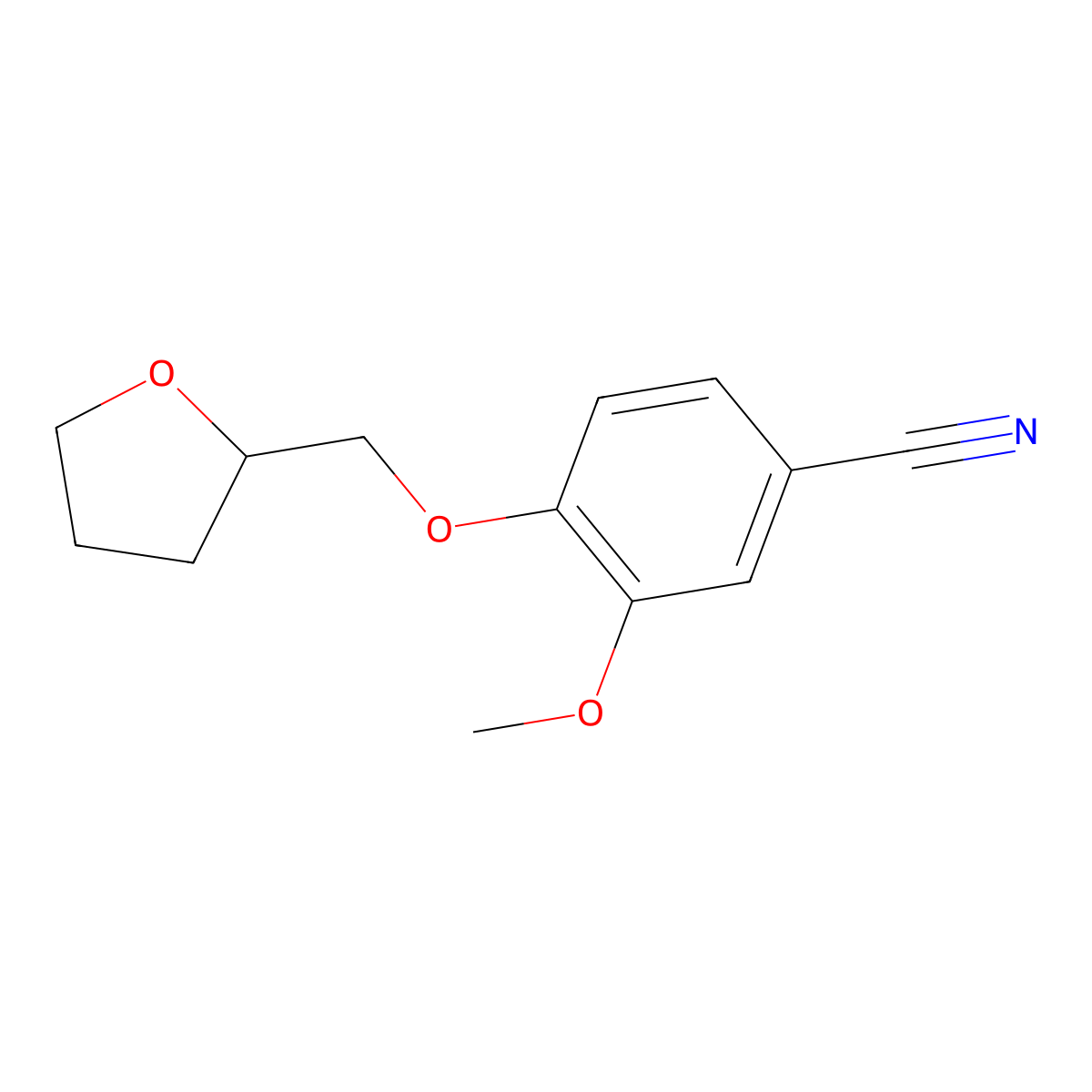 3-Methoxy-4-(oxolan-2-ylmethoxy)benzonitrile molecular structure, CAS 1016805-61-0