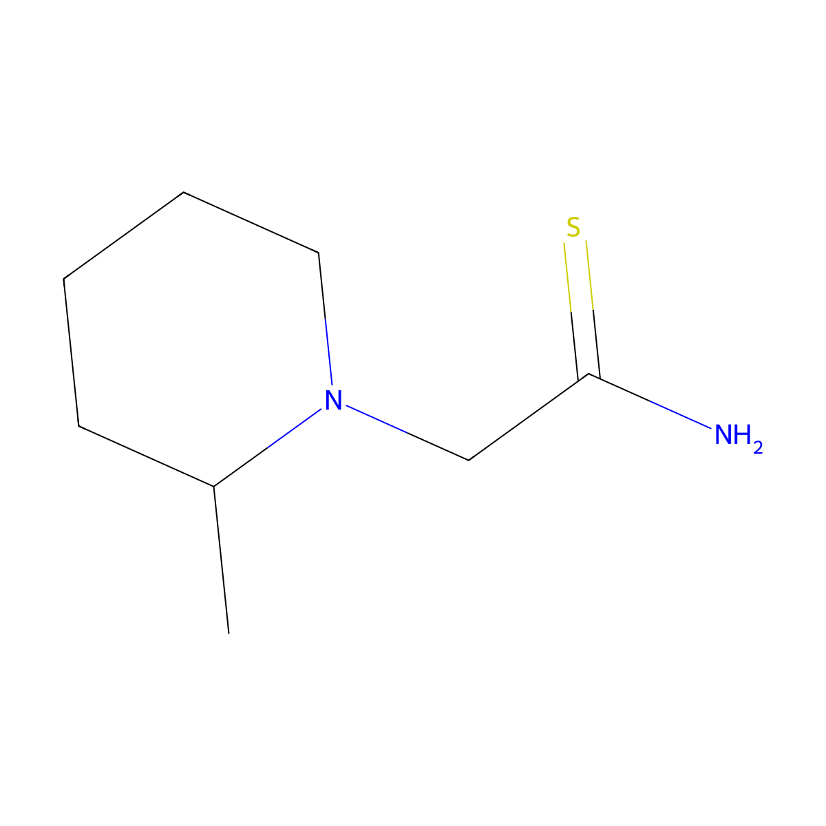 2-(2-Methylpiperidin-1-yl)ethanethioamide molecular structure, CAS 1016805-62-1