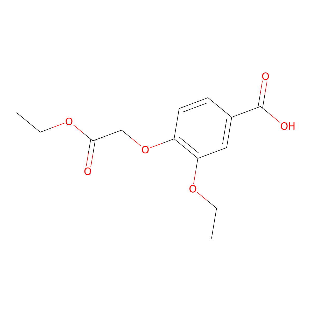 3-Ethoxy-4-(2-ethoxy-2-oxoethoxy)benzoic acid molecular structure, CAS 1016805-90-5