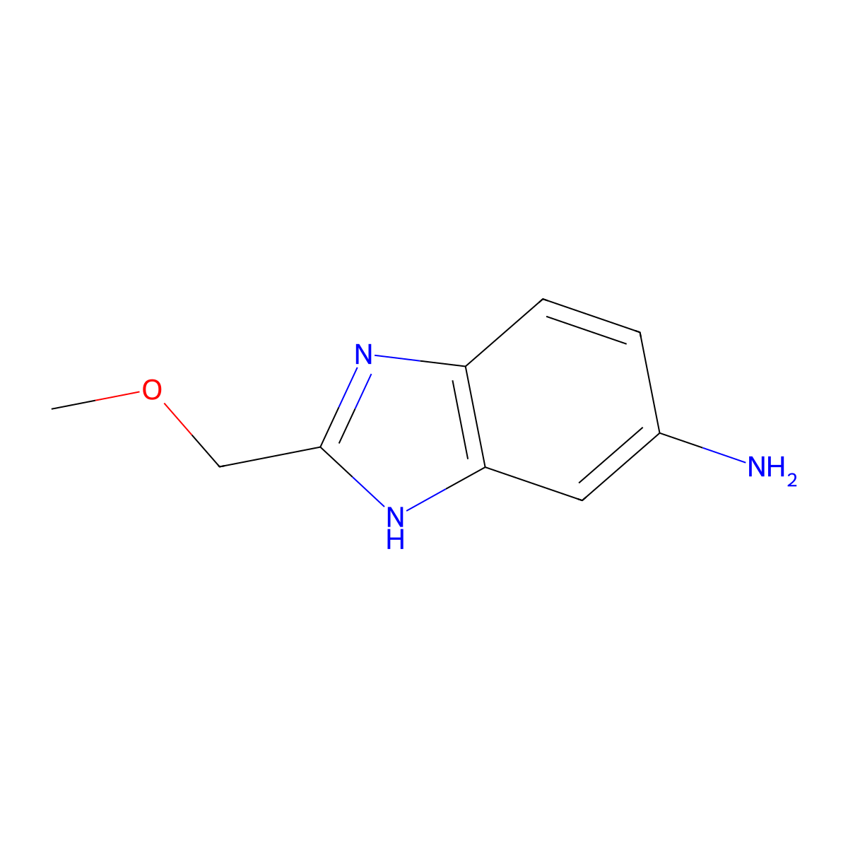 2-(methoxymethyl)-1H-1,3-benzodiazol-6-amine molecular structure, CAS 1016805-93-8