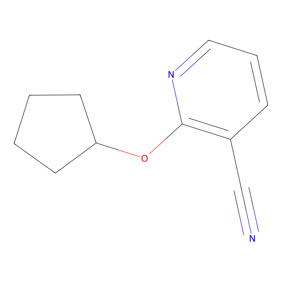 2-(Cyclopentyloxy)pyridine-3-carbonitrile molecular structure, CAS 1016805-97-2