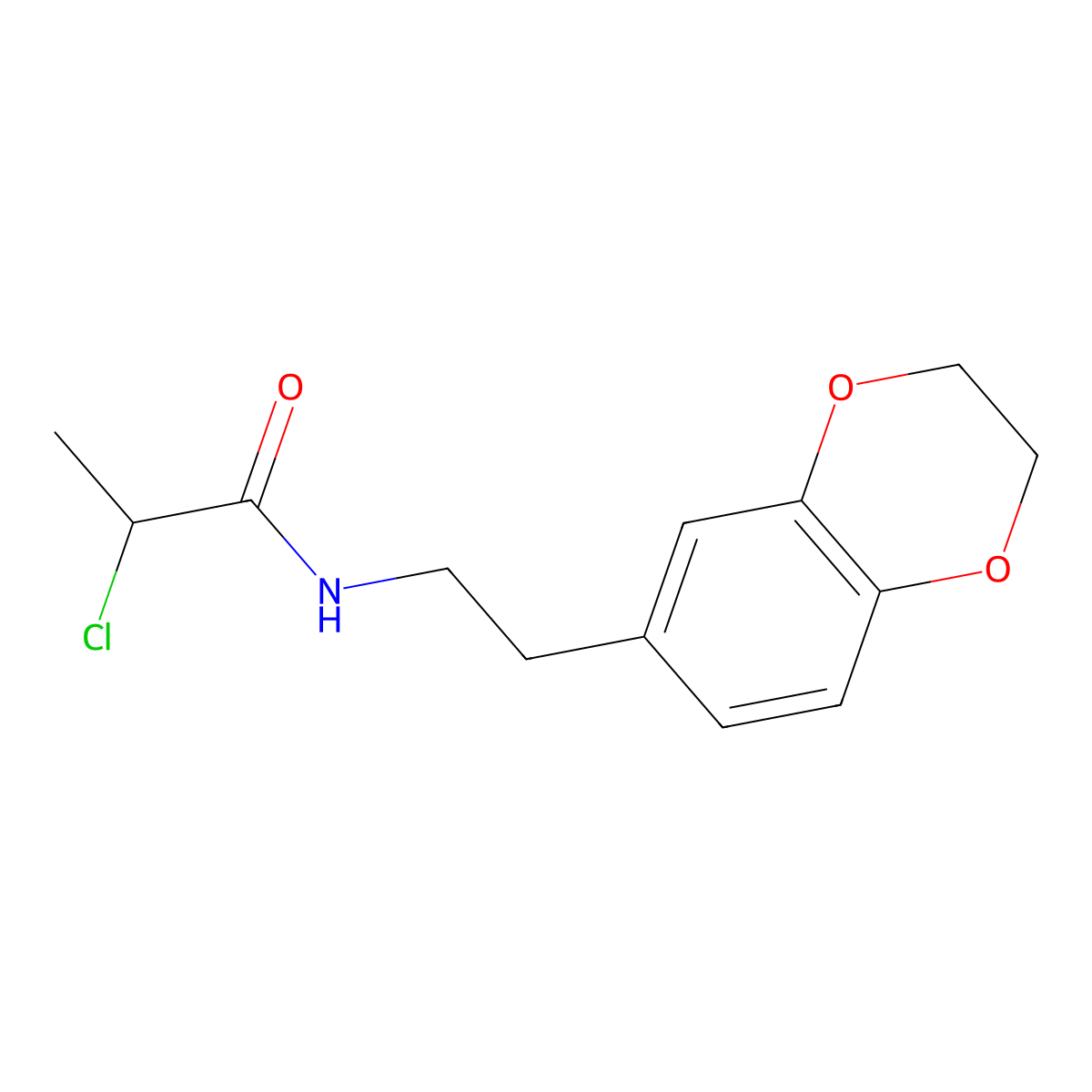 2-chloro-N-[2-(2,3-dihydro-1,4-benzodioxin-6-yl)ethyl]propanamide molecular structure, CAS 1016806-53-3