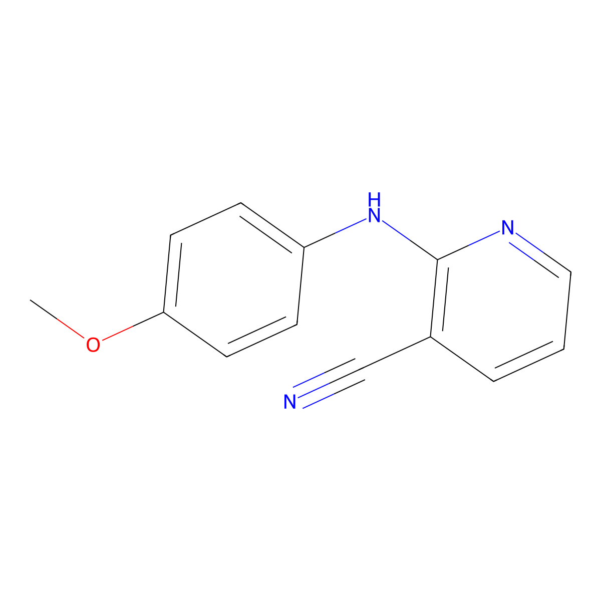 2-[(4-Methoxyphenyl)amino]pyridine-3-carbonitrile molecular structure, CAS 1016808-08-4