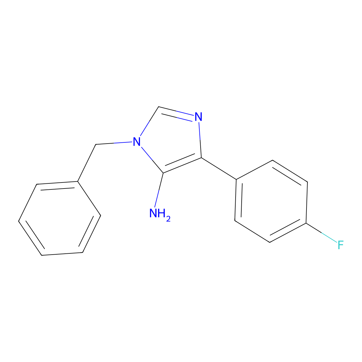1-benzyl-4-(4-fluorophenyl)-1H-imidazol-5-amine molecular structure, CAS 1016809-33-8
