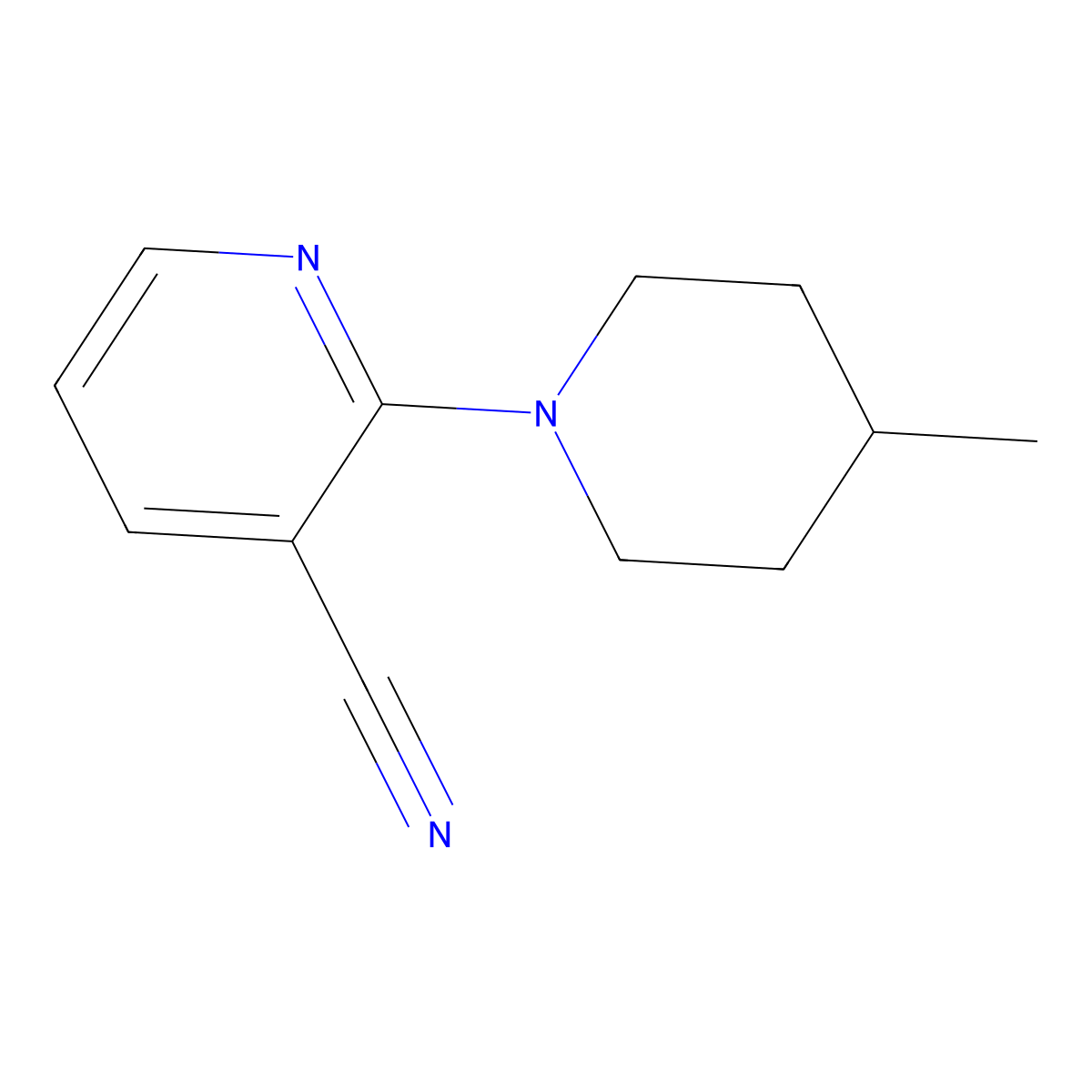 2-(4-Methylpiperidin-1-yl)pyridine-3-carbonitrile molecular structure, CAS 1016809-48-5
