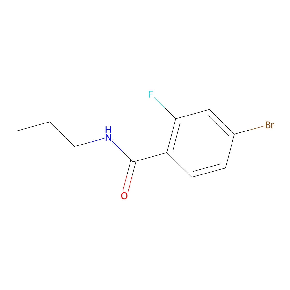 4-Bromo-2-fluoro-N-propylbenzamide molecular structure, CAS 1016811-41-8