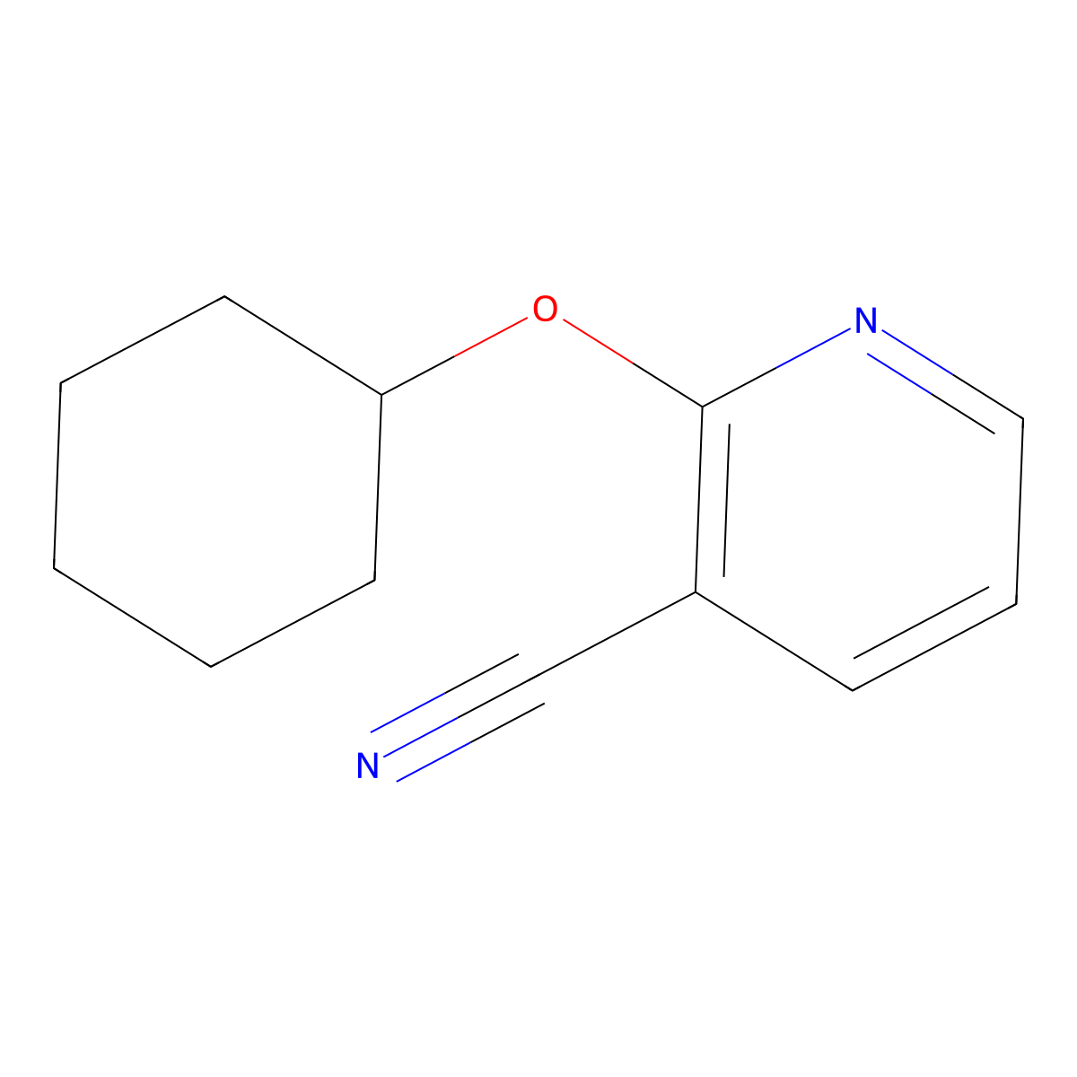 2-(Cyclohexyloxy)pyridine-3-carbonitrile molecular structure, CAS 1016812-22-8