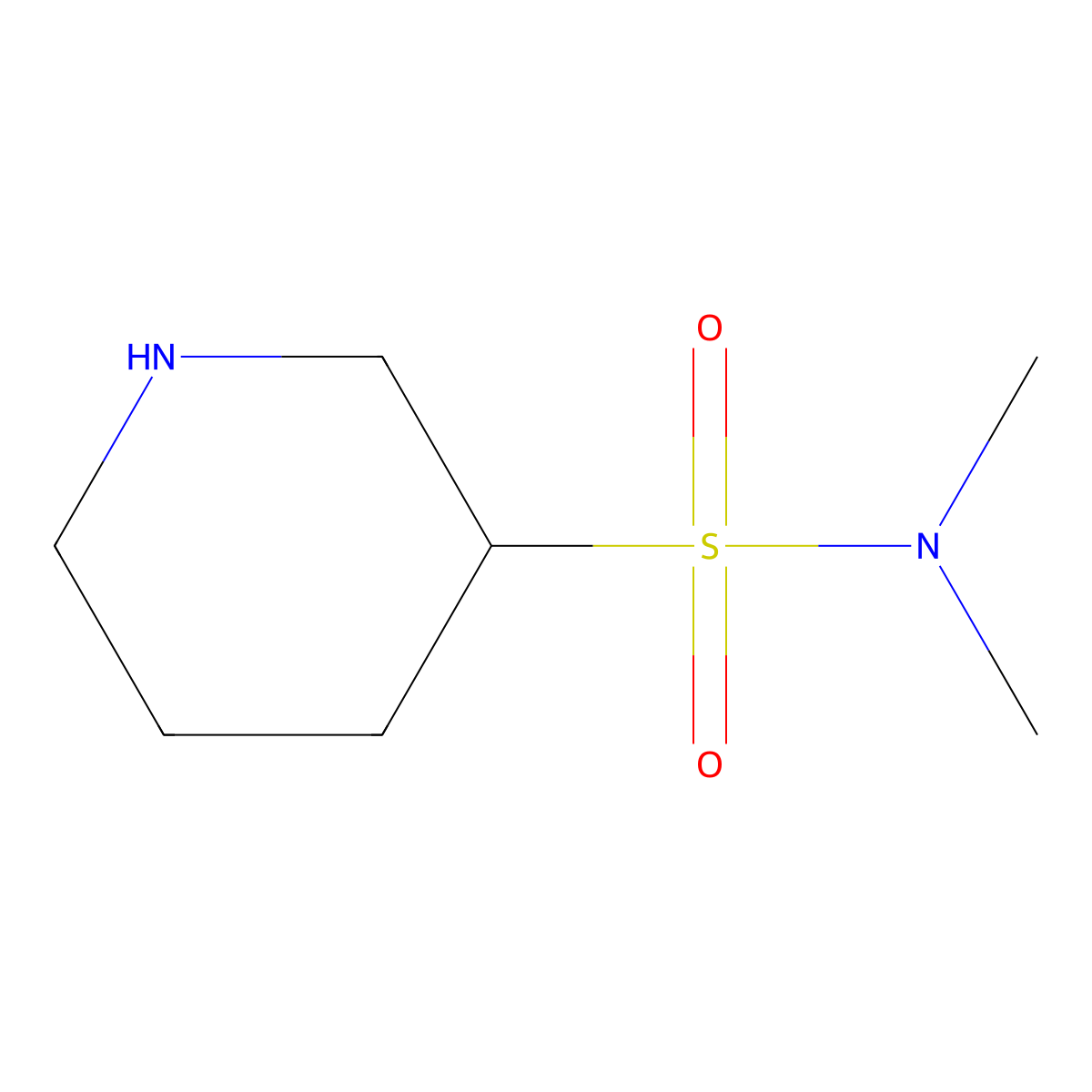 N,N-dimethylpiperidine-3-sulfonamide molecular structure, CAS 1016812-70-6
