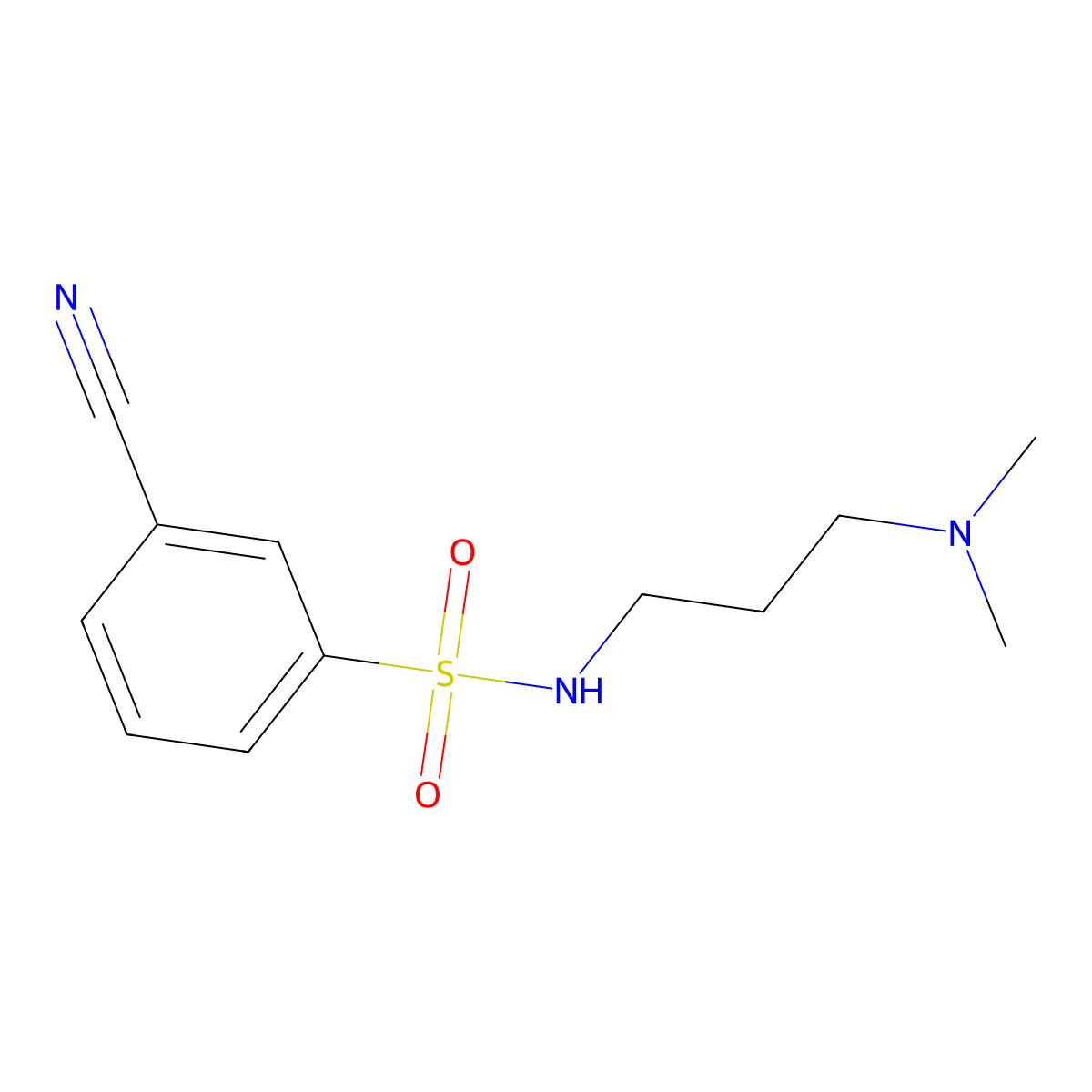 3-cyano-N-[3-(dimethylamino)propyl]benzene-1-sulfonamide molecular structure, CAS 1016813-13-0