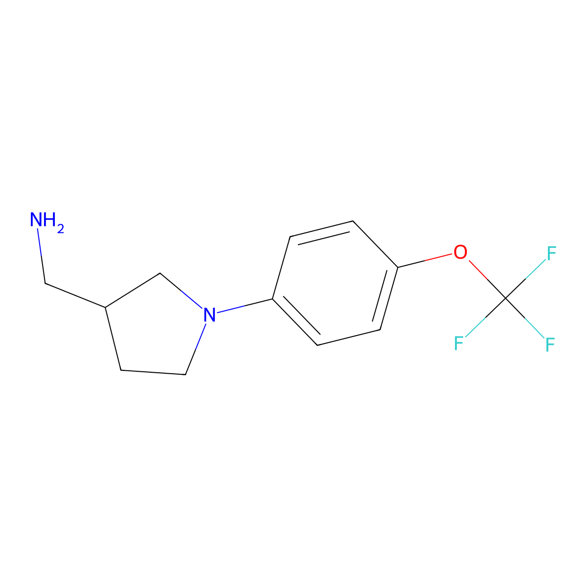 {1-[4-(Trifluoromethoxy)phenyl]pyrrolidin-3-yl}methanamine molecular structure, CAS 1016813-33-4