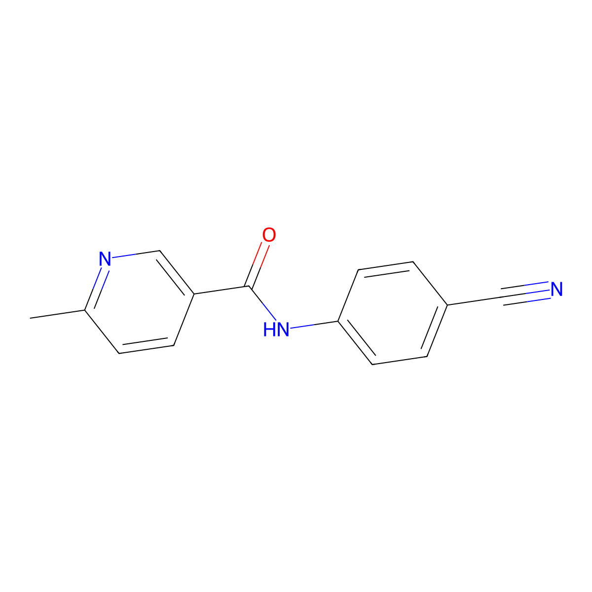 N-(4-Cyanophenyl)-6-methyl-3-pyridinecarboxamide molecular structure, CAS 1016815-85-2