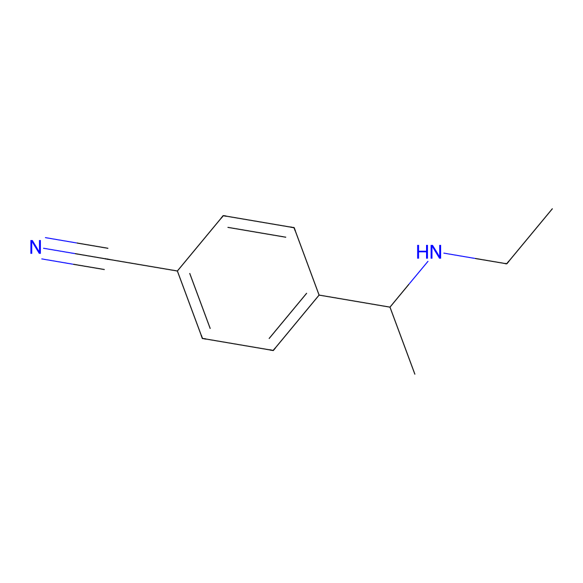 4-[1-(Ethylamino)ethyl]benzonitrile molecular structure, CAS 1016816-17-3