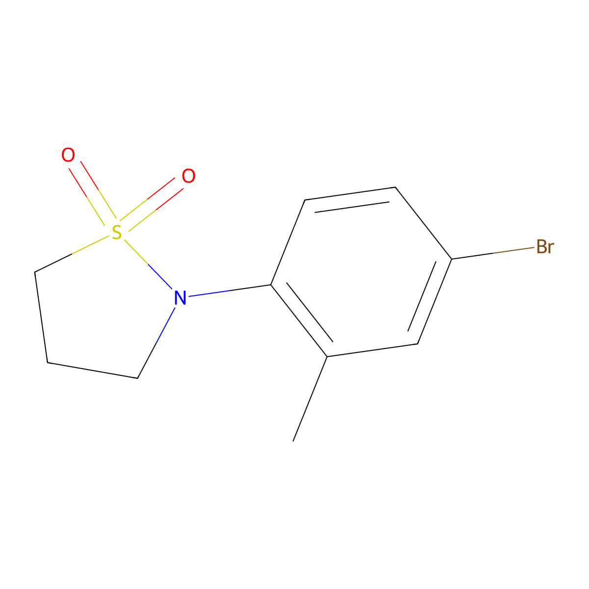 2-(4-Bromo-2-methylphenyl)-1,2-thiazolidine-1,1-dione molecular structure, CAS 1016816-88-8