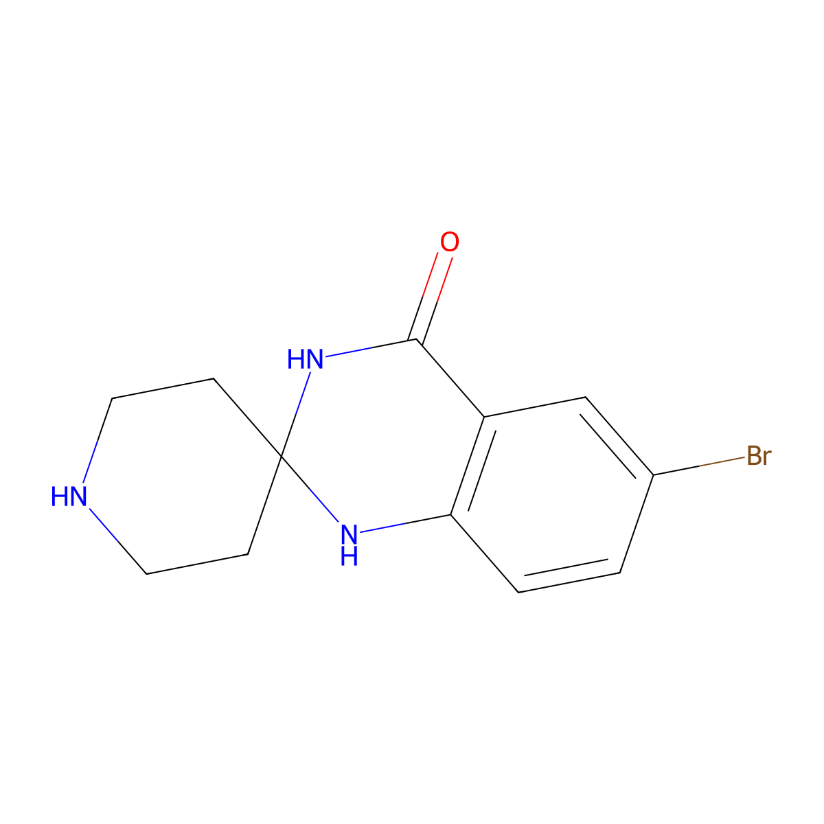 6'-Bromo-1'H-spiro[piperidine-4,2'-quinazolin]-4'(3'H)-one molecular structure, CAS 1016817-08-5