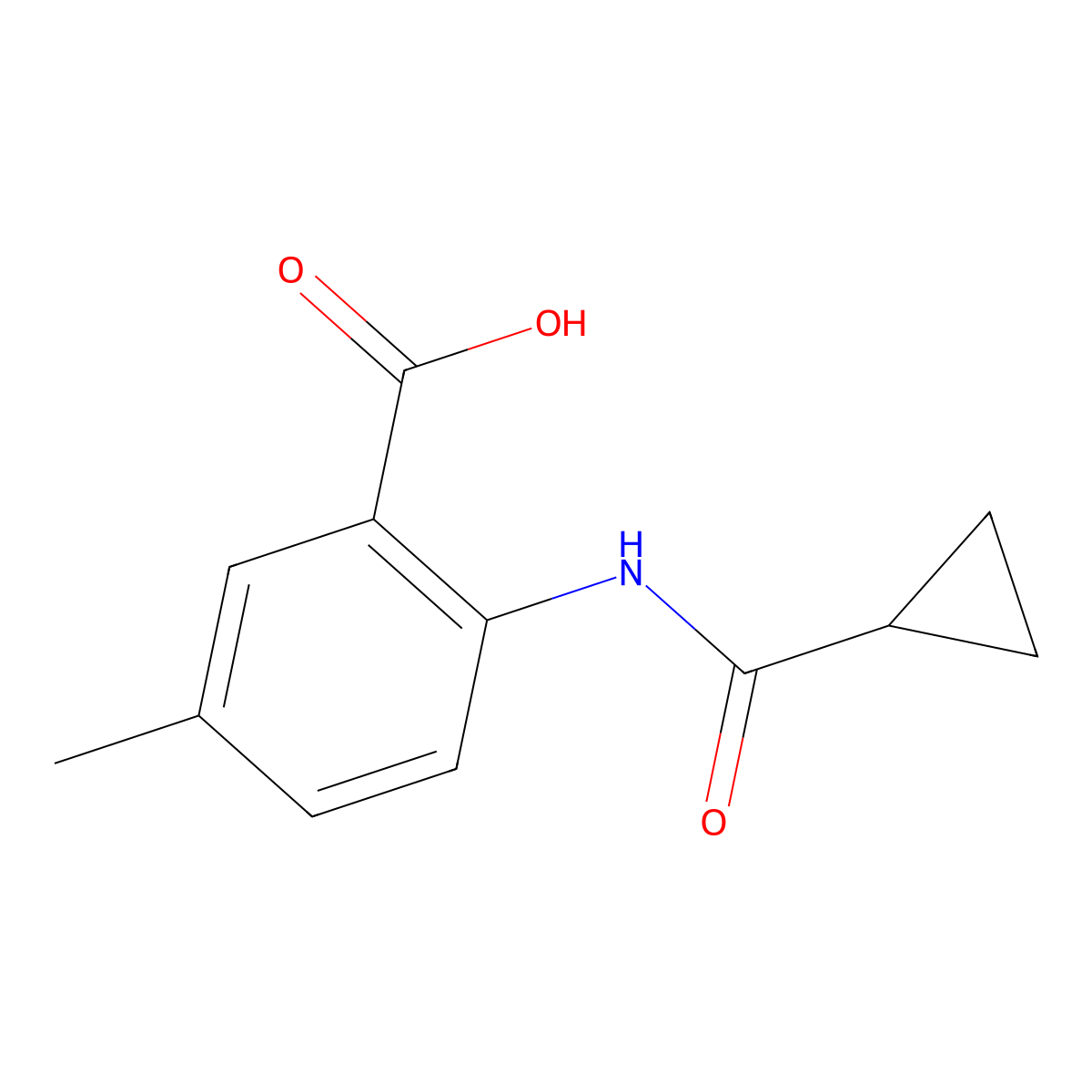 2-[(Cyclopropylcarbonyl)amino]-5-methylbenzoic acid molecular structure, CAS 1016817-12-1