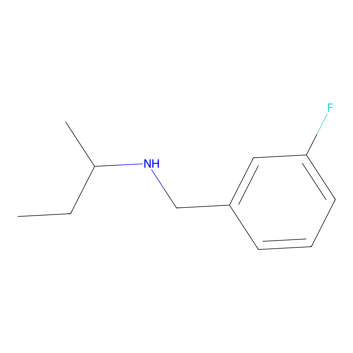 (Butan-2-yl)[(3-fluorophenyl)methyl]amine molecular structure, CAS 1016818-07-7