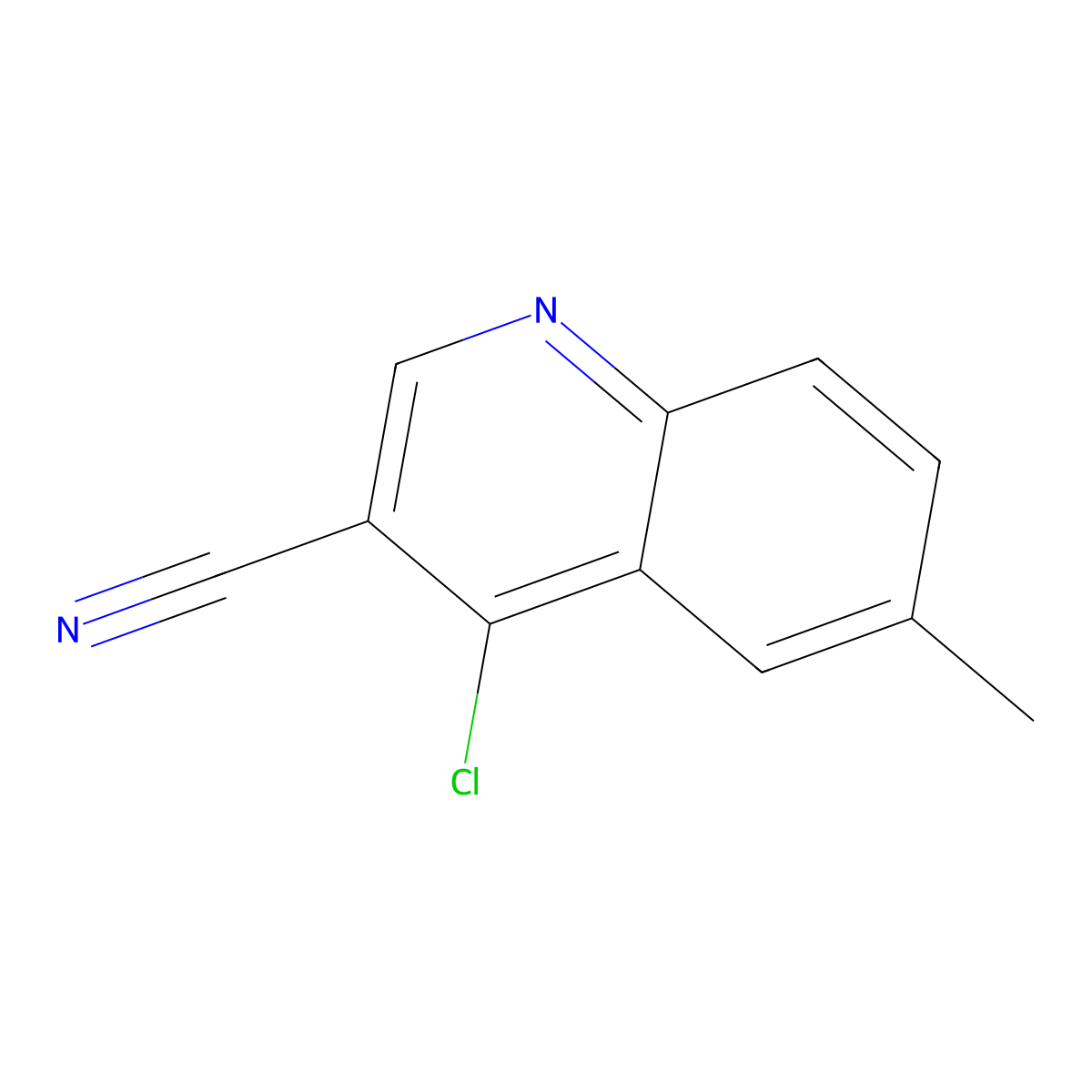 4-Chloro-6-methylquinoline-3-carbonitrile molecular structure, CAS 1016818-79-3