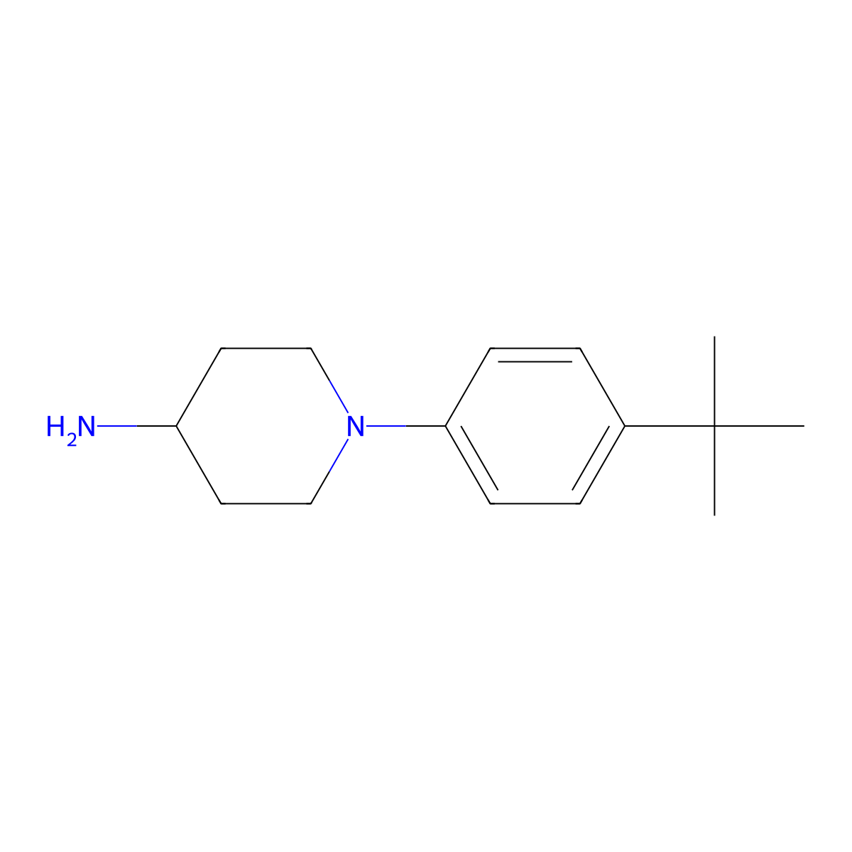 1-(4-Tert-butylphenyl)piperidin-4-amine molecular structure, CAS 1016818-89-5