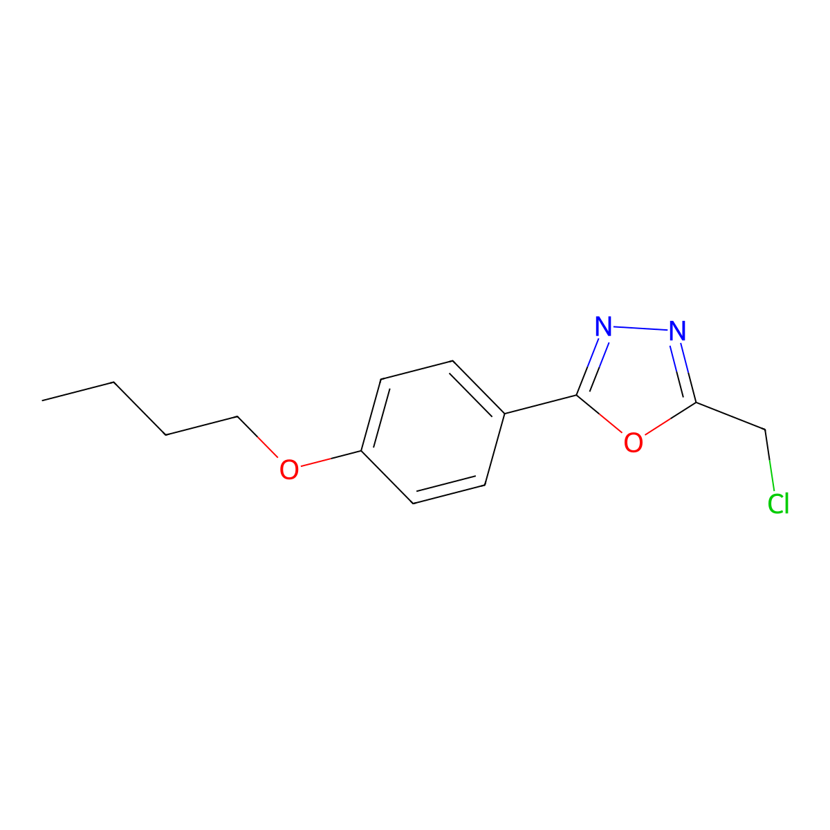 2-(4-Butoxyphenyl)-5-(chloromethyl)-1,3,4-oxadiazole molecular structure, CAS 1016819-01-4