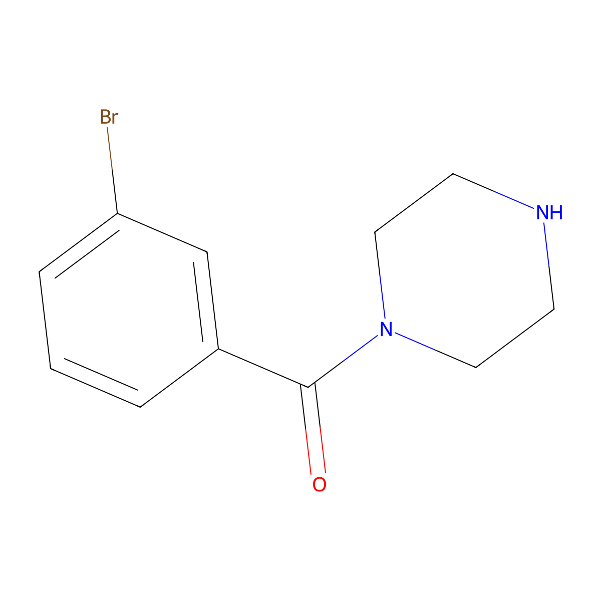 (3-Bromophenyl)(piperazin-1-YL)methanone molecular structure, CAS 1016819-18-3