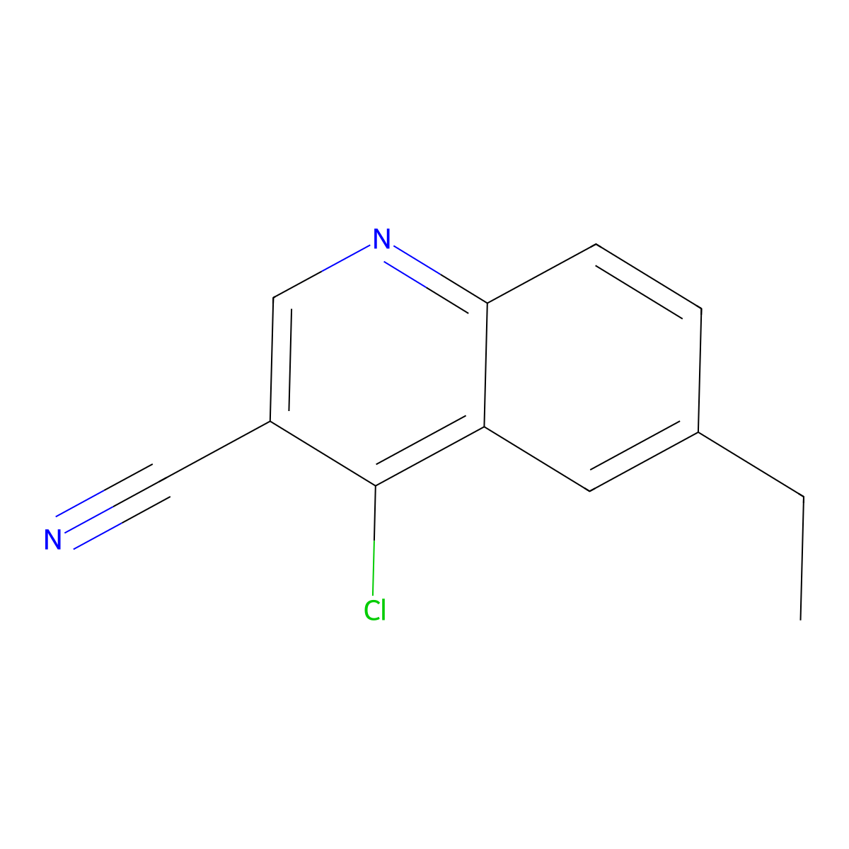 4-Chloro-6-ethylquinoline-3-carbonitrile molecular structure, CAS 1016819-25-2