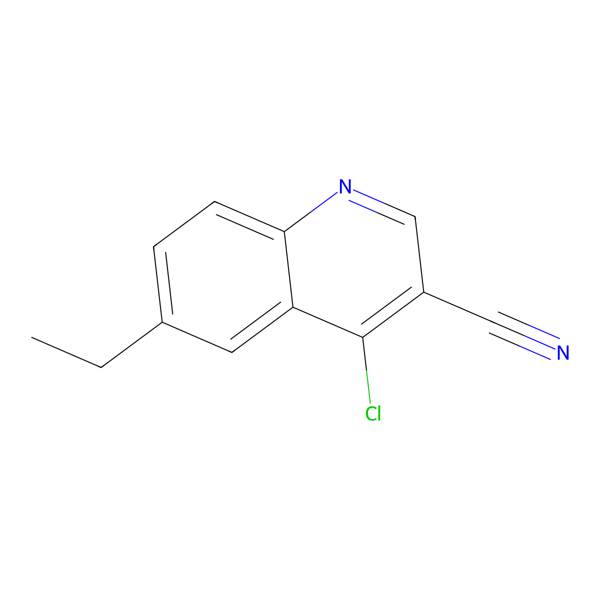 4-Chloro-6-ethylquinoline-3-carbonitrile molecular structure, CAS 1016819-25-2