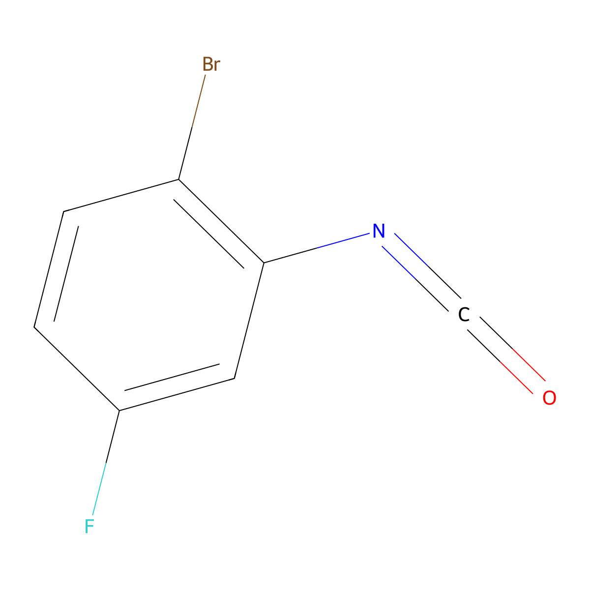 1-Bromo-4-fluoro-2-isocyanatobenzene molecular structure, CAS 1016819-26-3