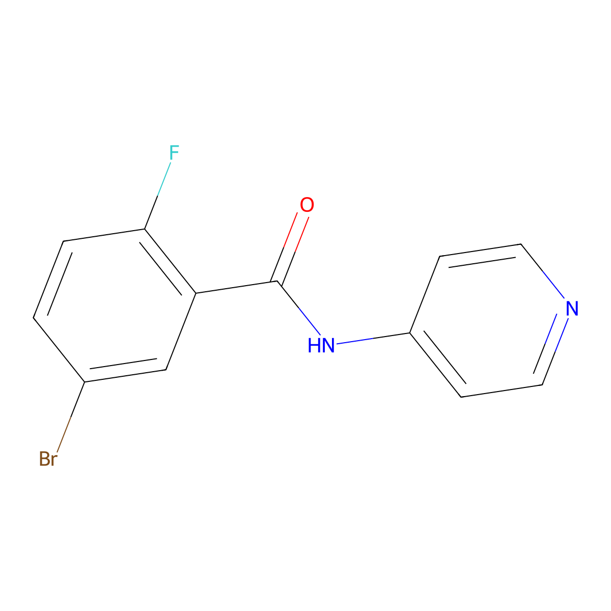 5-bromo-2-fluoro-N-(pyridin-4-yl)benzamide molecular structure, CAS 1016819-59-2