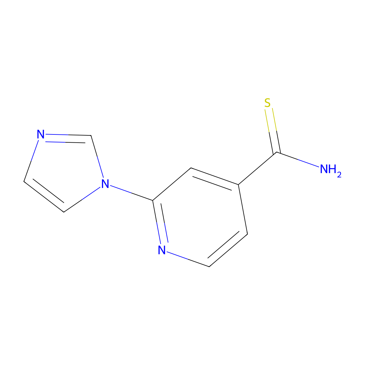 2-(1H-imidazol-1-yl)pyridine-4-carbothioamide molecular structure, CAS 1016819-67-2