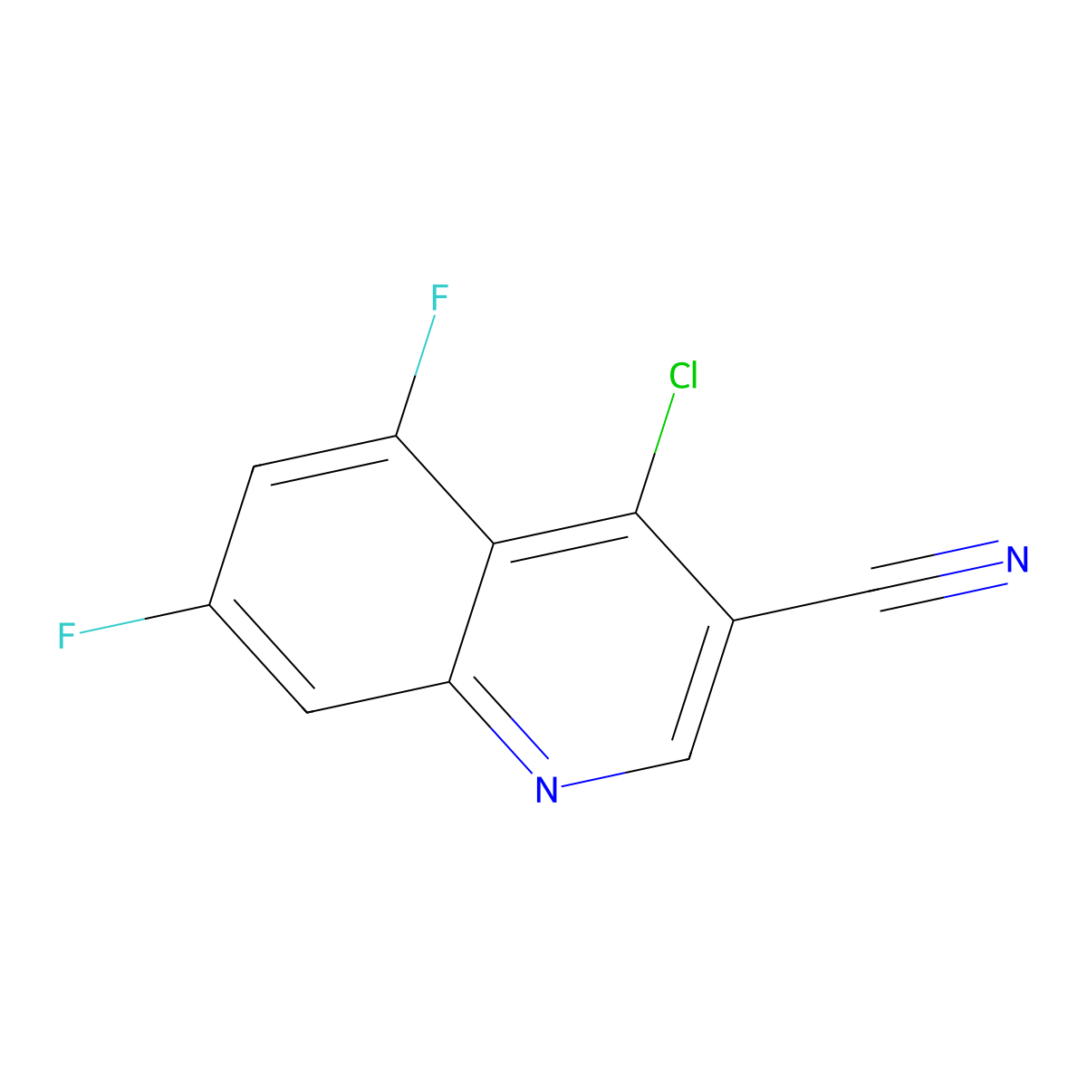 4-Chloro-5,7-difluoroquinoline-3-carbonitrile molecular structure, CAS 1016819-82-1