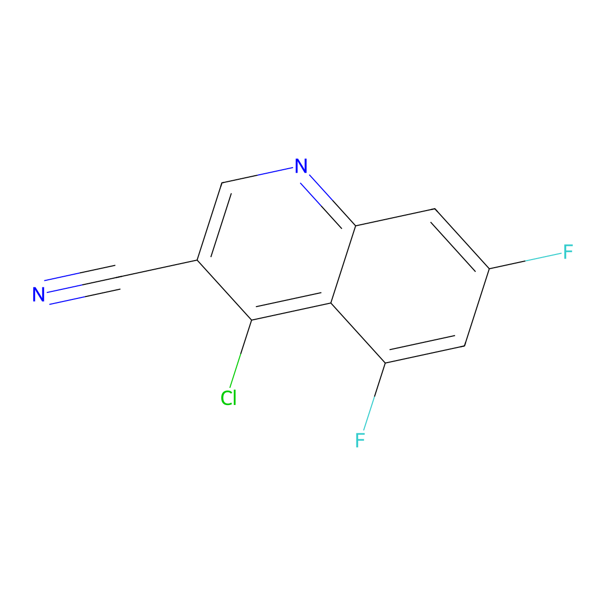 4-Chloro-5,7-difluoroquinoline-3-carbonitrile molecular structure, CAS 1016819-82-1