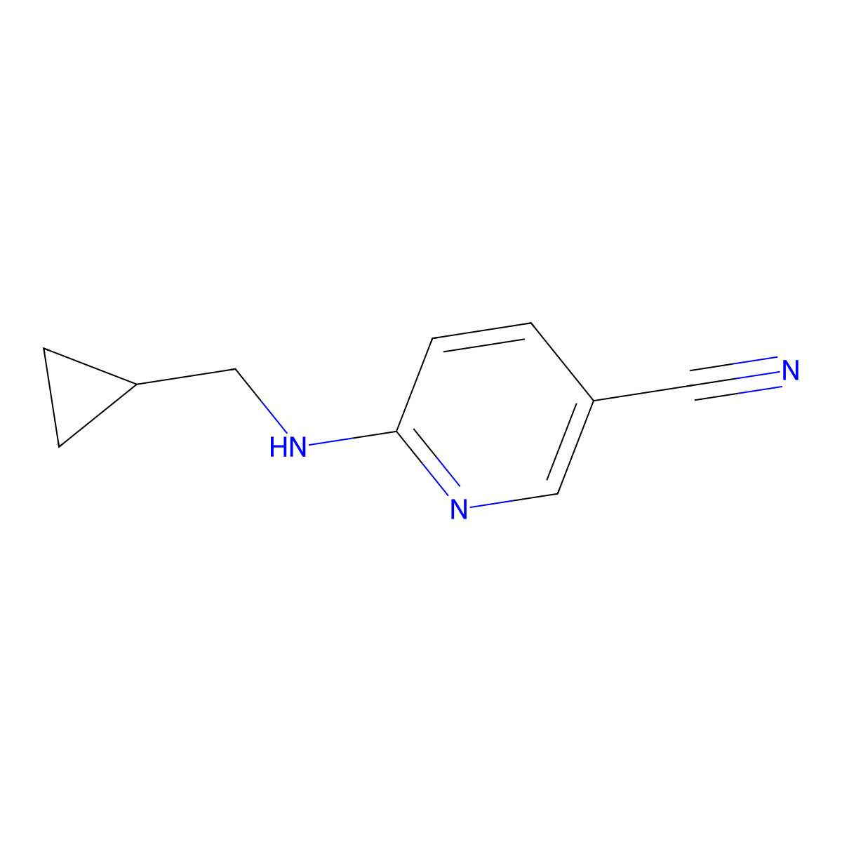 6-((Cyclopropylmethyl)amino)nicotinonitrile molecular structure, CAS 1016819-90-1