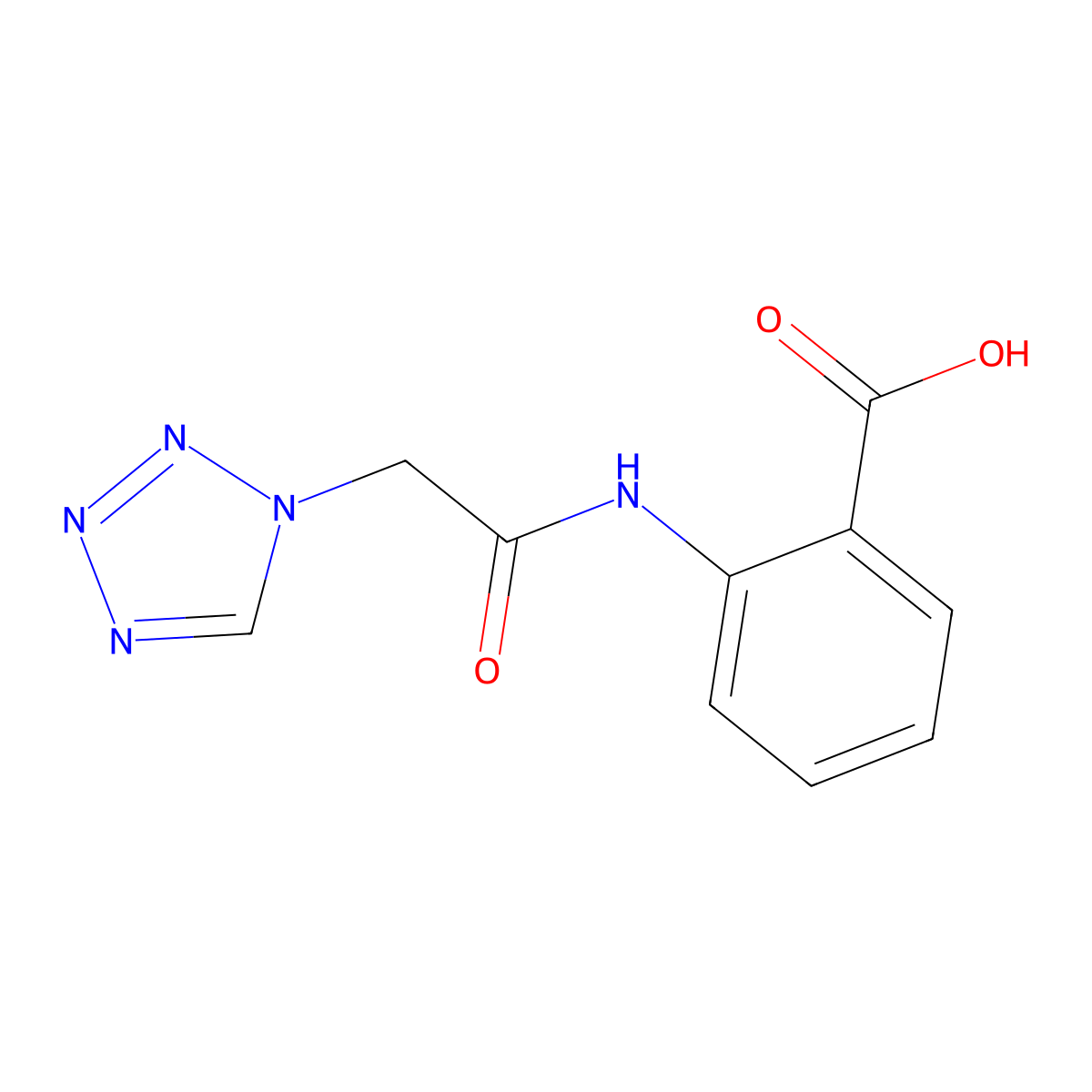 2-[2-(1H-1,2,3,4-tetrazol-1-yl)acetamido]benzoic acid molecular structure, CAS 1016820-03-3