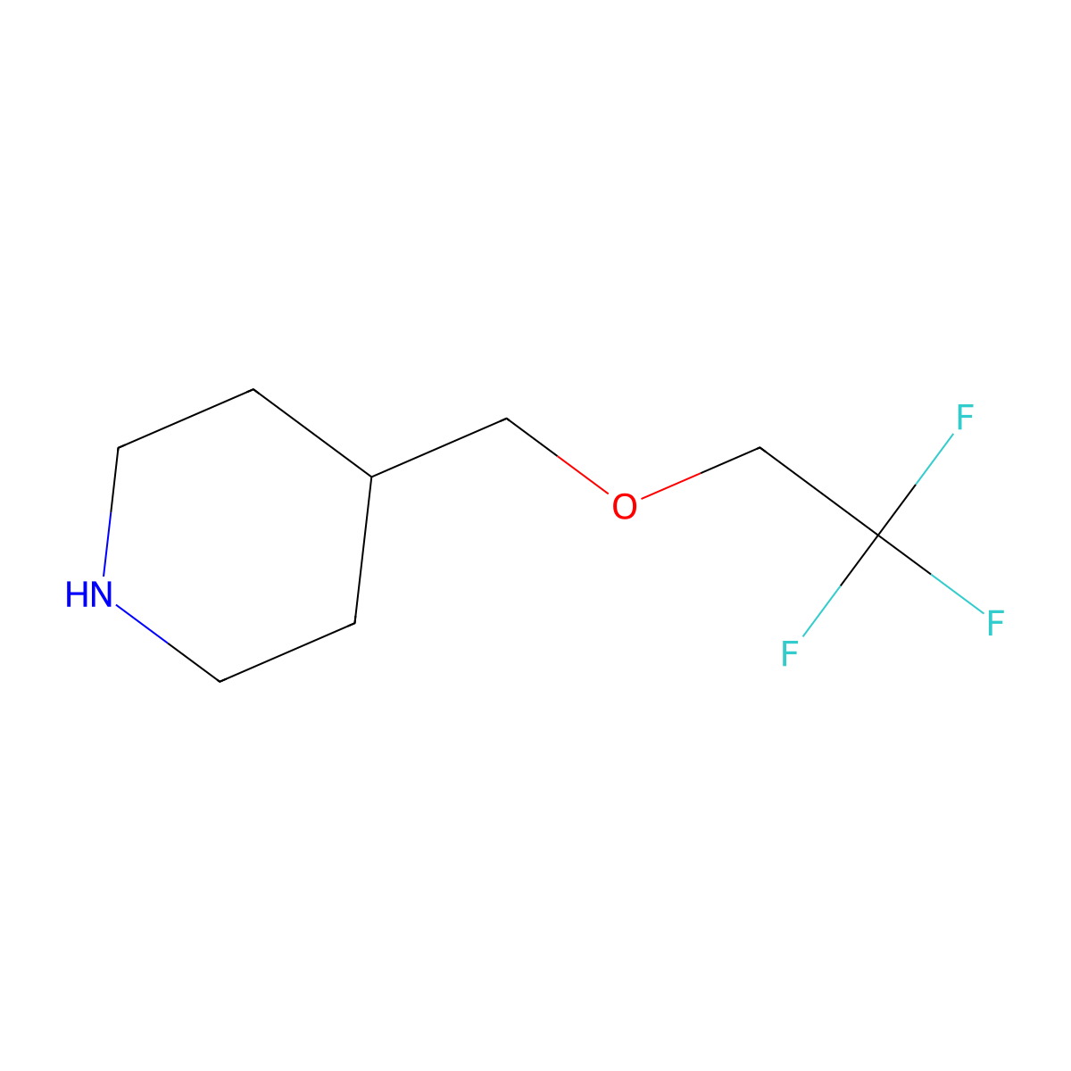 4-[(2,2,2-Trifluoroethoxy)methyl]piperidine molecular structure, CAS 1016820-04-4