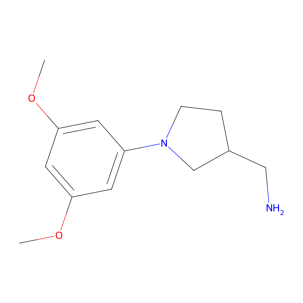 [1-(3,5-Dimethoxyphenyl)pyrrolidin-3-yl]methanamine molecular structure, CAS 1016820-27-1