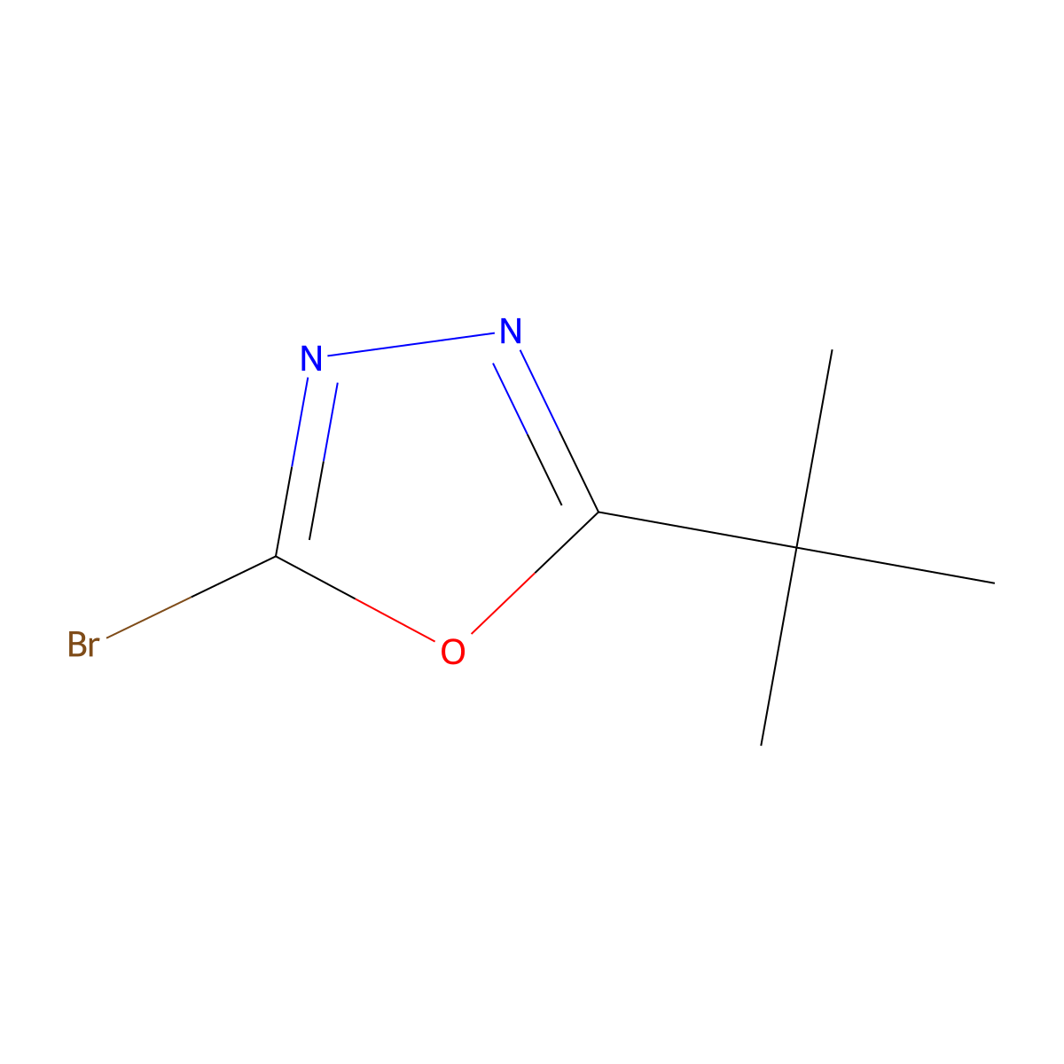 2-Bromo-5-tert-butyl-1,3,4-oxadiazole molecular structure, CAS 1016820-98-6