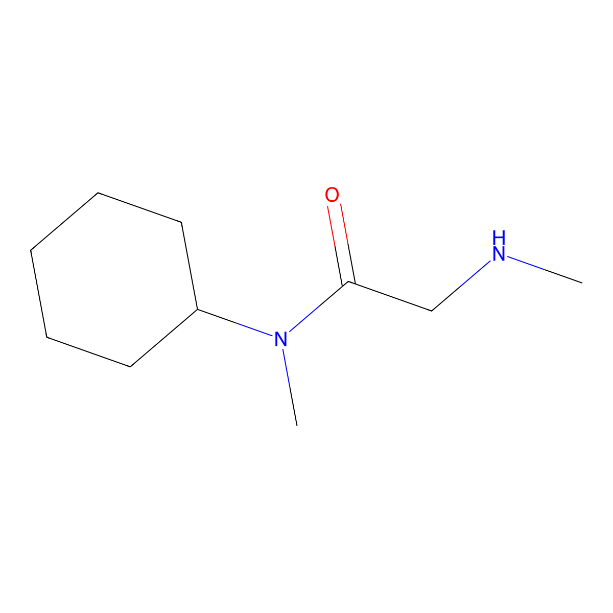 N-cyclohexyl-N-methyl-2-(methylamino)acetamide molecular structure, CAS 1016821-44-5
