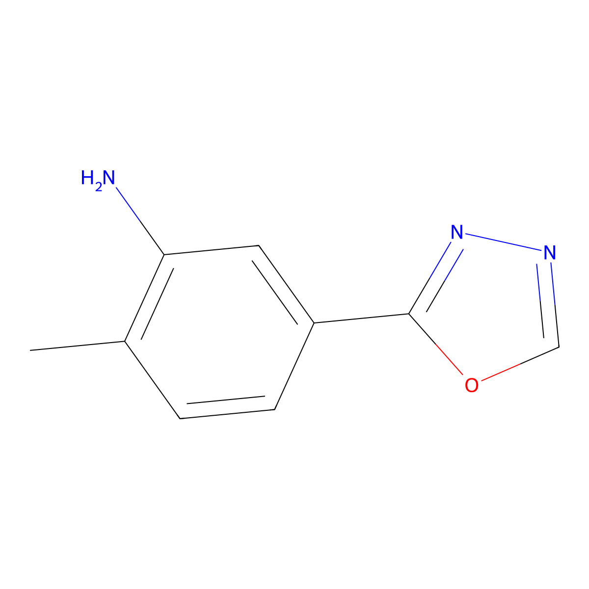 2-Methyl-5-(1,3,4-oxadiazol-2-yl)aniline molecular structure, CAS 1016821-72-9