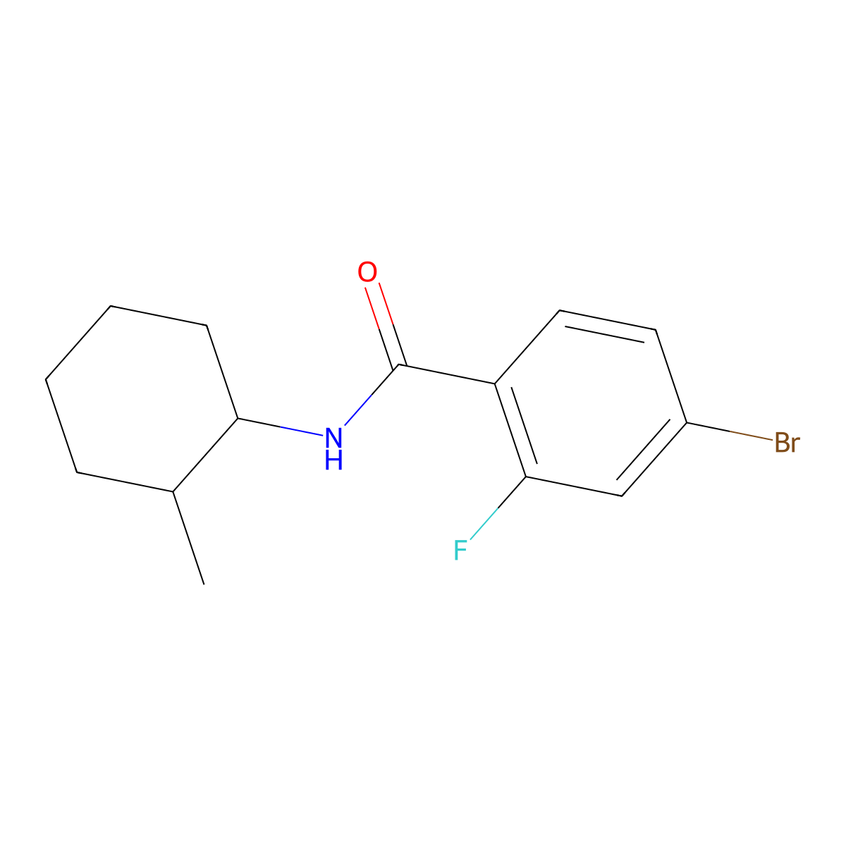 4-bromo-2-fluoro-N-(2-methylcyclohexyl)benzamide molecular structure, CAS 1016821-94-5